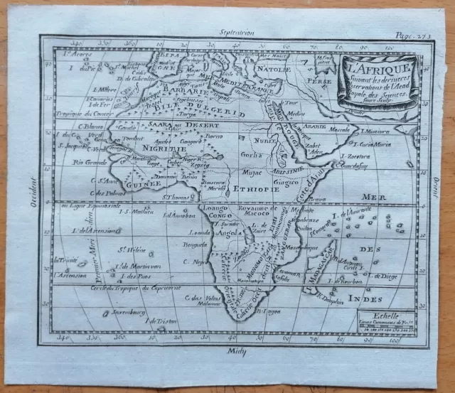 Continent Africa - Original Engraved Map - 18th century