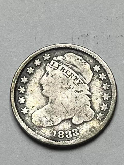 1833 Capped Bust Dime Good light scratches, 190 Year Old Coin Lot U840
