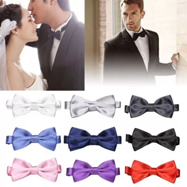 Nœud papillon pour hommes, couleur unie classique, pour fête de mariage,...