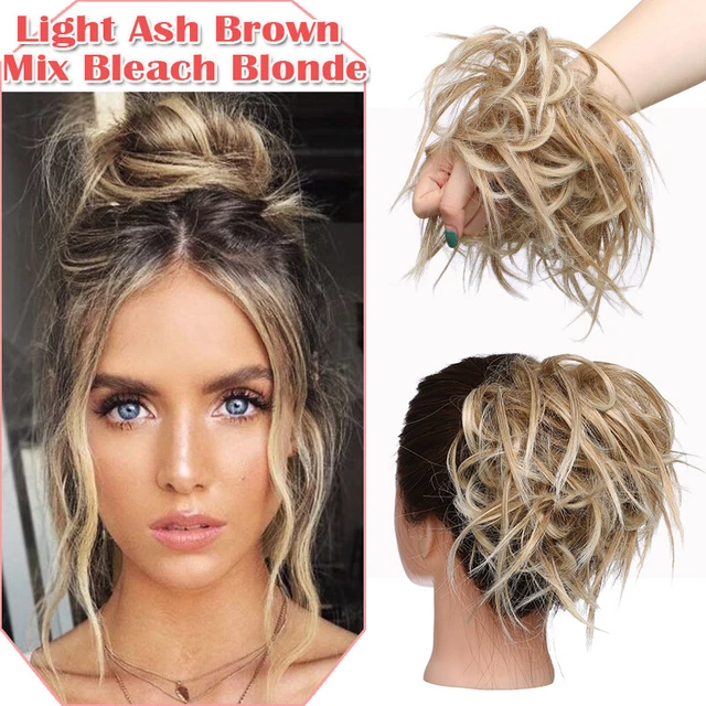 AU Curly Messy Bun Fake Hair Piece Scrunchie Updo Hair Extensions Soft As Human