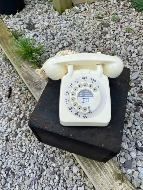 Vintage Telefon GPO 706L Drehzifferblatt Telefon Glanz Elfenbein 1963 voll funktionsfähig 3