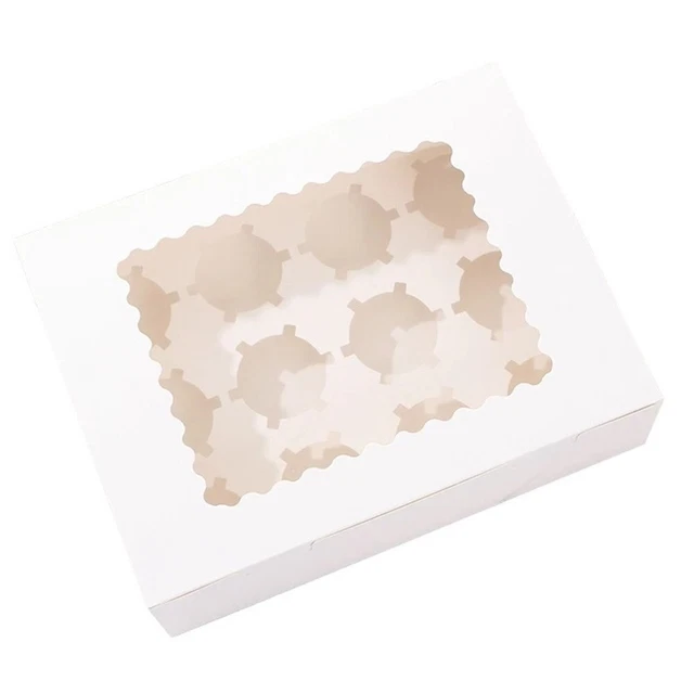 Sivaopa Lot De 12 Boîtes Cupcakes - 12 Places Avec Fenêtre - Transport Et Vente