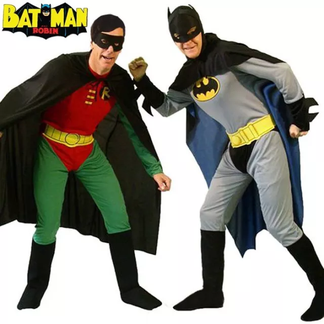 Adult Batman Robin Superhero Halloween Gents Stag Party Mens Fancy Dress Costume