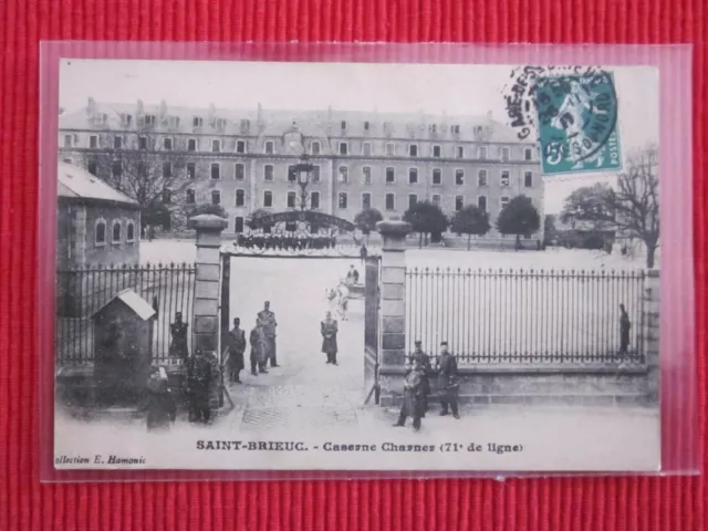 Cpa Written Stamp Saint Brieuc Barracks Charner Ribs D'armor