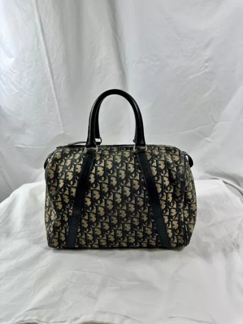 BOLSO CARTERA R PIDO Vintage Christian Dior Azul Firma Cuero y