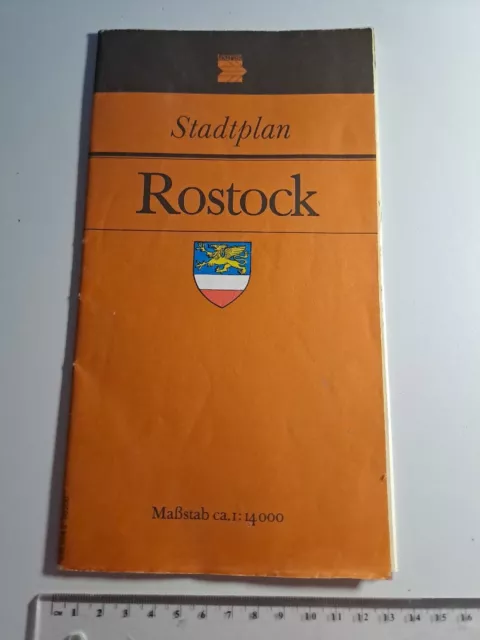 alter Stadtplan von Rostock - tourist Verlag DDR 1978