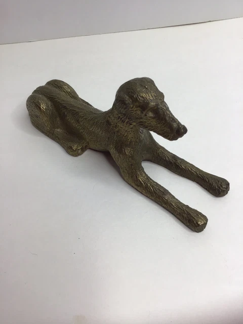 Vintage Mid Century Brass Greyhound Whippet Dog Decor Statue Figure Solid