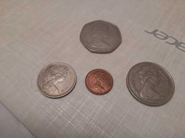 4 Coins 50 P - 1/2p 1969-80