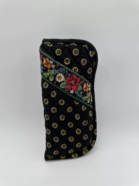 Vera Bradley Vibrant Black Floral Quilted Double Eyeglass Case