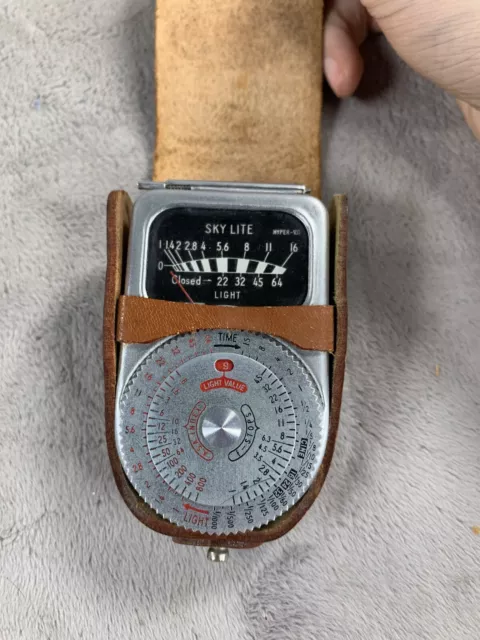 VINTAGE Skyline HYPER VII LIGHT METER LEATHER CASE Electric Exposure