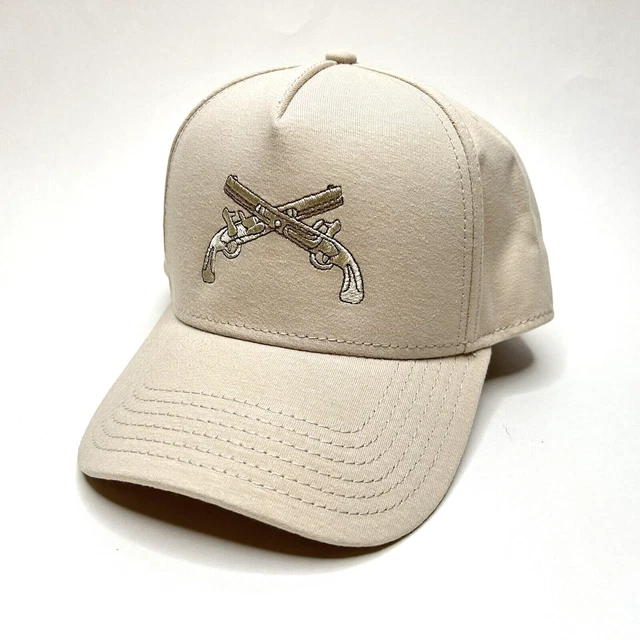 Otto Baseball Hat Cap Tan Guns Pistols Hunting NRA Comfy Fit Hook & Loop NWOT