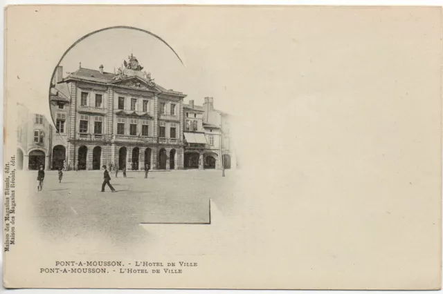 PONT A MOUSSON - Meurthe et Moselle - CPA 54 - hotel de ville - carte 1900