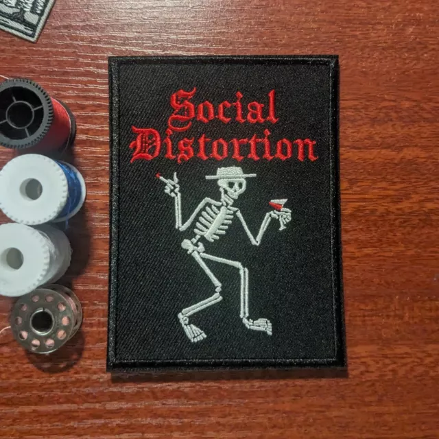 Social Distortion Patch Punk Rock Band 80s Music Embroidered Iron On 4.25x3.25