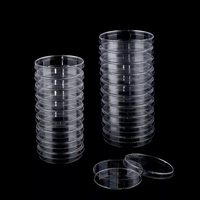 10Pcs/Set Polystyrene Sterile Petri Dishes Bacteria Culture Dish for Laborat ~m'