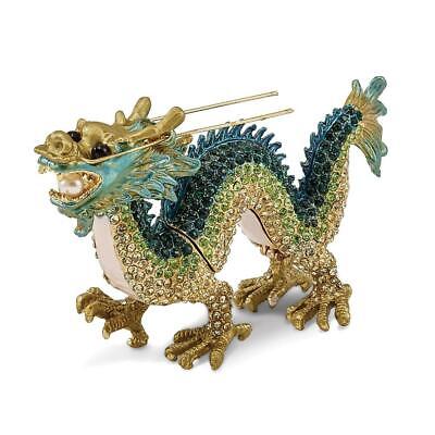 Jere Luxury Giftware, Bejeweled CHI Chinese Dragon Trinket Box with Matching Pen