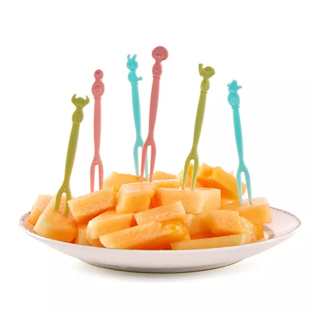 50pcs Cartoon Fruit Fork Bento Lunch Box Kids Birthday Party Snack Cake Desse Sp