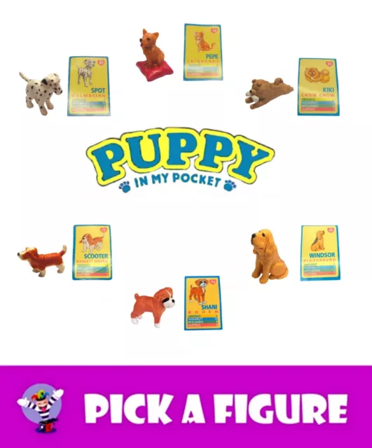 Puppy in my Pocket with Card  ~ LOADS TO CHOOSE FROM ~  Vintage 1994 M.E.G. Toys