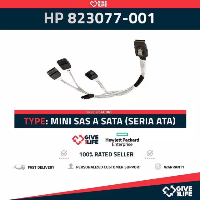 Câble HP 823077-001 Mini SAS vers SATA (Serial ATA), 4 connecteurs