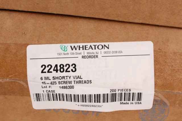 800 x WHEATON Shorty vials - Capacity 6ml - 15-425 screw threads - 224823 - NEW 3