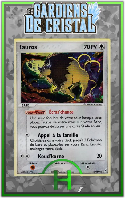 Tauros Holo - EX:Guardians of Crystal - 84/100 - French Pokemon Card