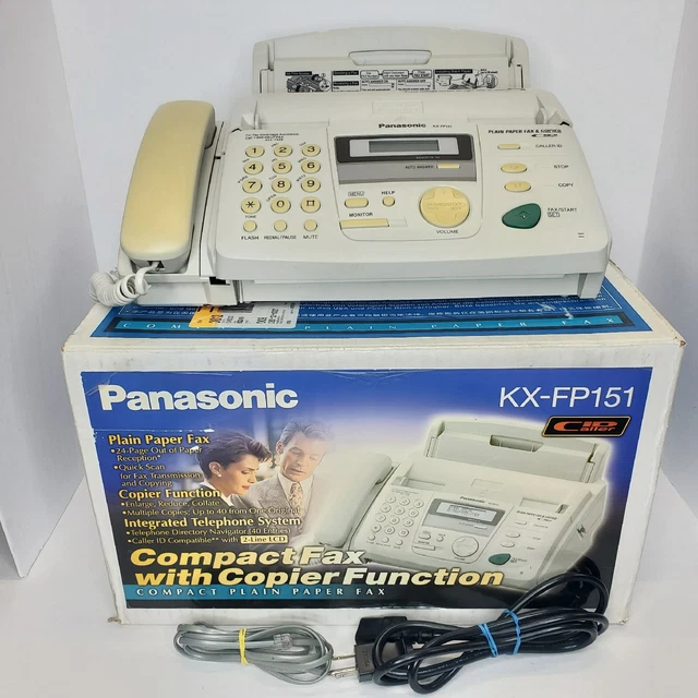 Panasonic KX-FP151 Plain Paper Fax Compact Fax w/Copier Functions Tested Working