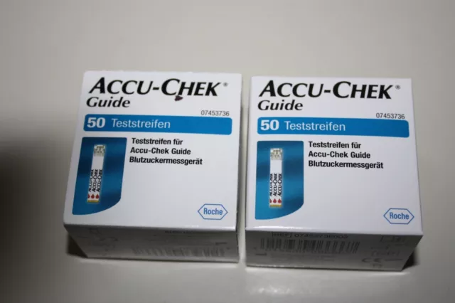 Tiras reactivas ACCU-Chek Guide, 2x 50 ud., empresa Roche, embalaje original