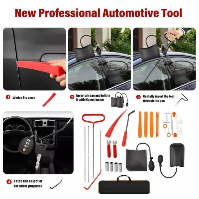 17PCS Car Lock out Emergency Tools Kit Universal Car Door Maintenance Tool