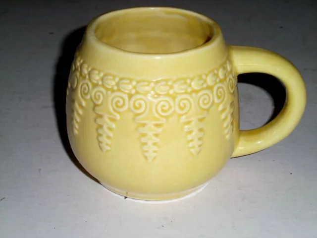 Vintage Pottery MUG Yellow embossed