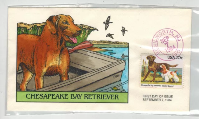 1984 Collins Handpainted Dogs 2099 Chesapeake Bay Retriever Cocker Spaniel
