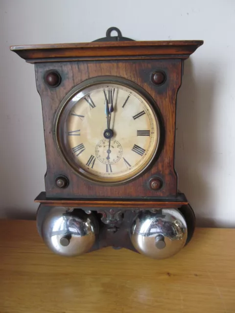Antique Wooden H.a.c Wurttemberg Wall Alarm Clock