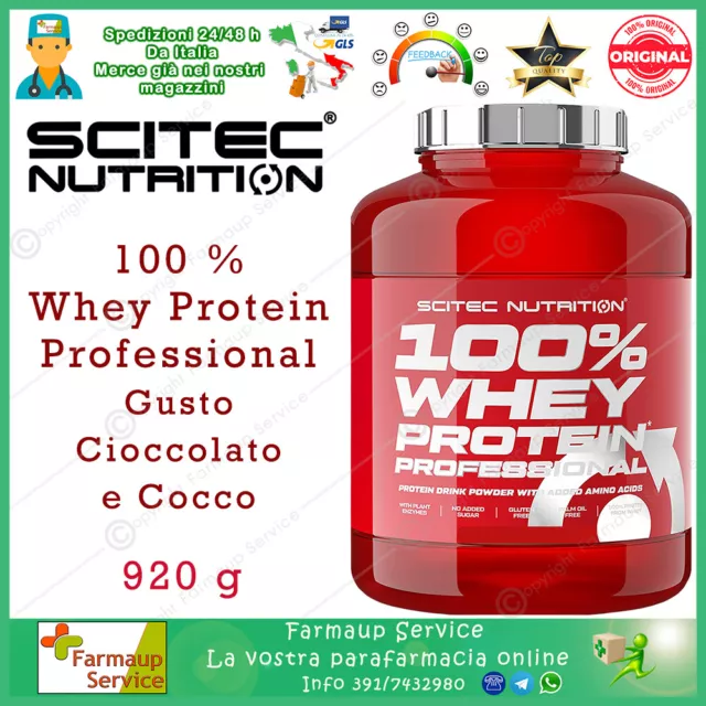 SCITEC NUTRITION 100% Whey Protein Professional 920 Gr. Proteine Siero del Latte