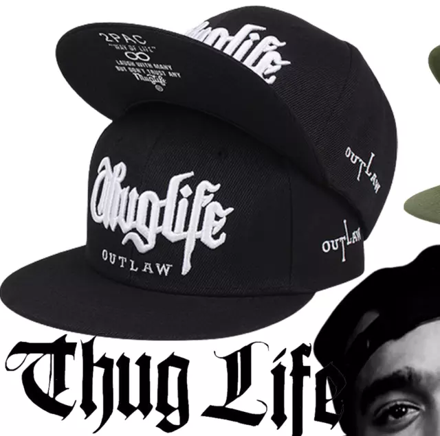 2PAC Thug Life Ajustable Hip-Hop Gorra de Béisbol Sombrero a presión 2