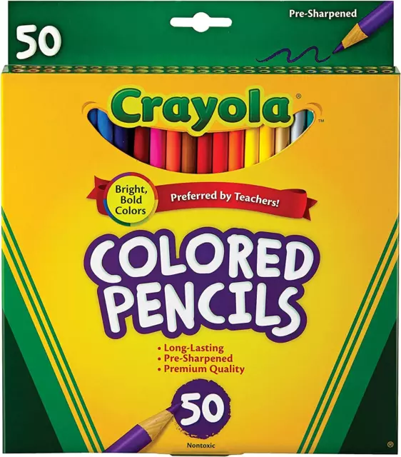 CRAYOLA Colored Pencils Art Tools 50 Count Perfect for Art Projects and Adult Co