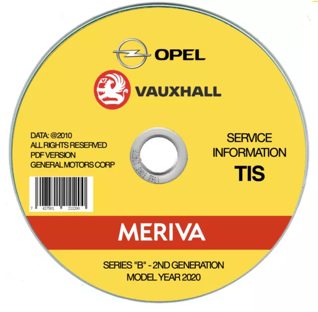 Opel Meriva B, II serie (2010-2017) manuale officina workshop manual