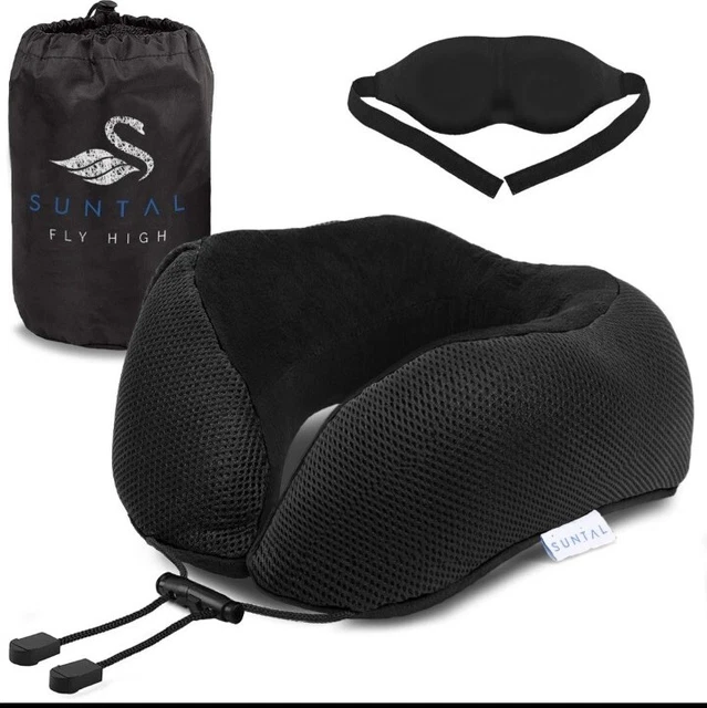 U-Shaped Memory Foam Rebound Travel Pillow Neck Support Head Rest Airplane W/Bag