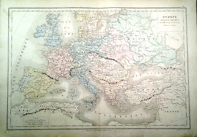 Carta geografica antica IMPERO DARIO CIRO ALESSANDRO Belin 1870 Old Antique map 