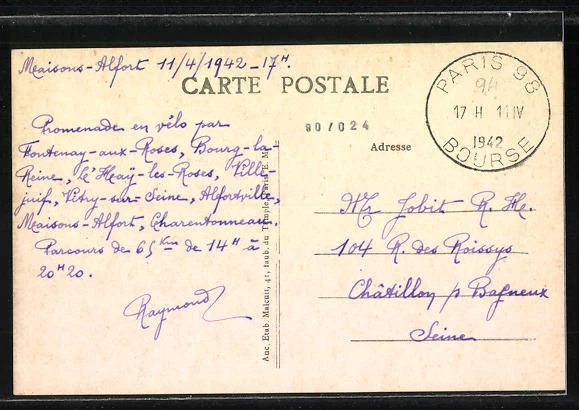CPA Maisons-Alfort, La Salle des Fetes et la Mairie 1942 2