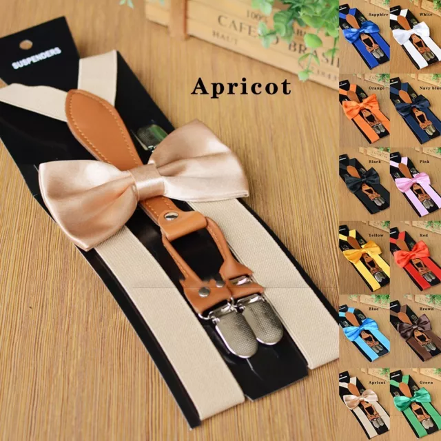 Suspender Tie Accessories Adjustable Basic Bow Braces Elastic Sets Suit