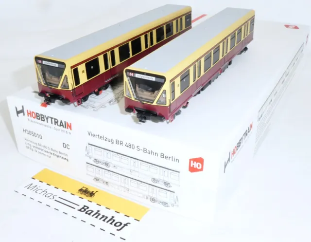 Hobbytrain H305010 S-BAHN Berlin Viertelzug O. . Motor Br 480 Ep4 Dc H0 1:87