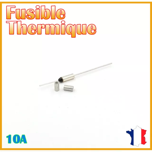 Fusible thermique 139°C - 10A/250V AC & Bagues de sertissage