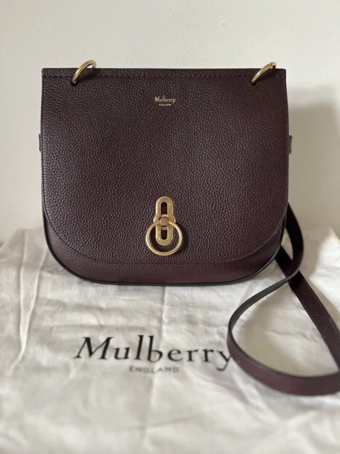 MULBERRY Regular Oxblood Amberley Satchel With Strap RRP £1195 Larger Size