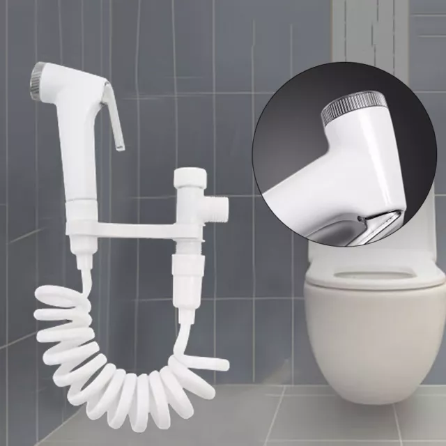 Toilet Shattaf Adapter Spray Handheld Bidet Shower Head Wall Bracket Hose Set 2