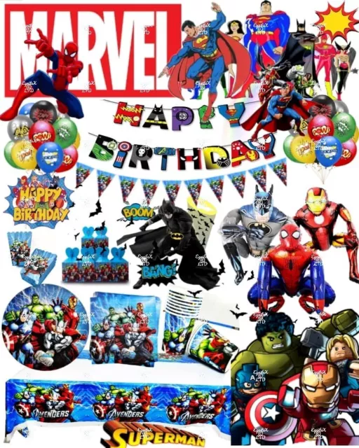 MARVEL MIGHTY AVENGERS Birthday Party Tableware Supplies Decorations & Balloons