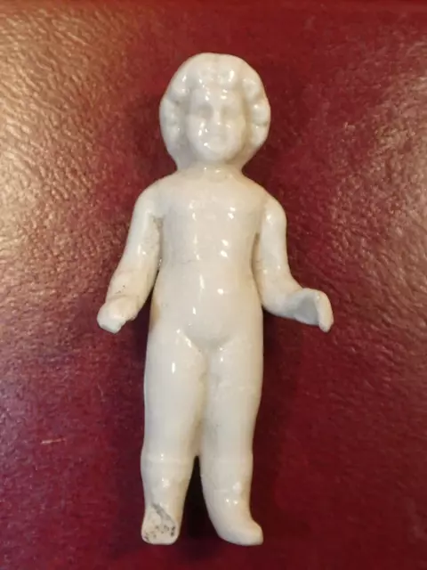 Ancienne  fève ou sujet figurine porcelaine " Frozen charlotte" début 1900
