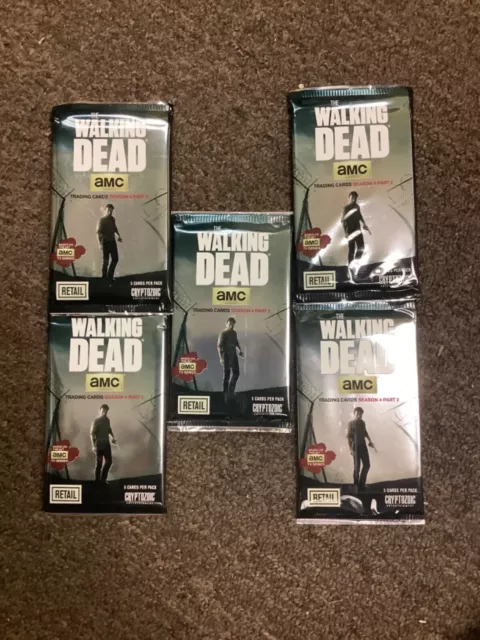 !!LOT OF 5 pack5 CARD PKS!! 2016 AMC Walking Dead Season 4 Part 2 Trading Cards