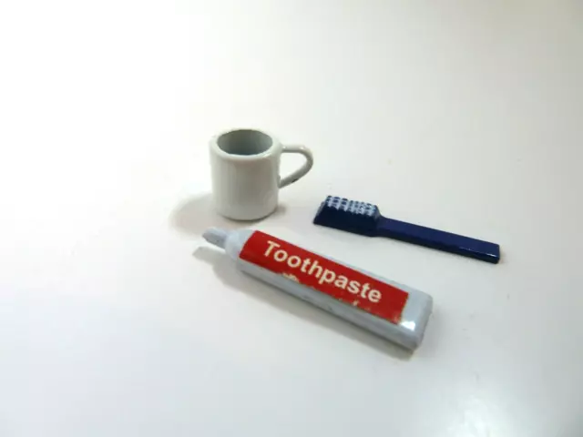 Dolls House Mug Paste & Toothbrush Miniature 1:12th Scale Bathroom Accessory