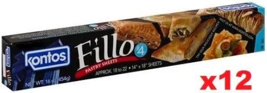 Fillo Dough Thin #4 (Kontos) CASE (24 x 1lb)