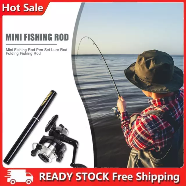Telescopic Mini Fishing Pole And Reel Combo Set Pen Shape Folded Winter  Boat Ice Fishing Rod With Aluminum Alloy Fly Reel Wheel