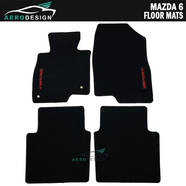 Fits 14-21 Mazda 6 Black Nylon Floor Mats Carpets Front Rear with SPORT Fits 14-21 Mazda 6 Black Nylon Floor Mats Carpets Front Rear with SPORT