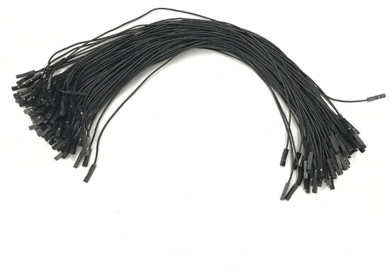 30pcs Dupont 2.54mm 1P 30cm black Jumper wire double female Arduino Breadboard